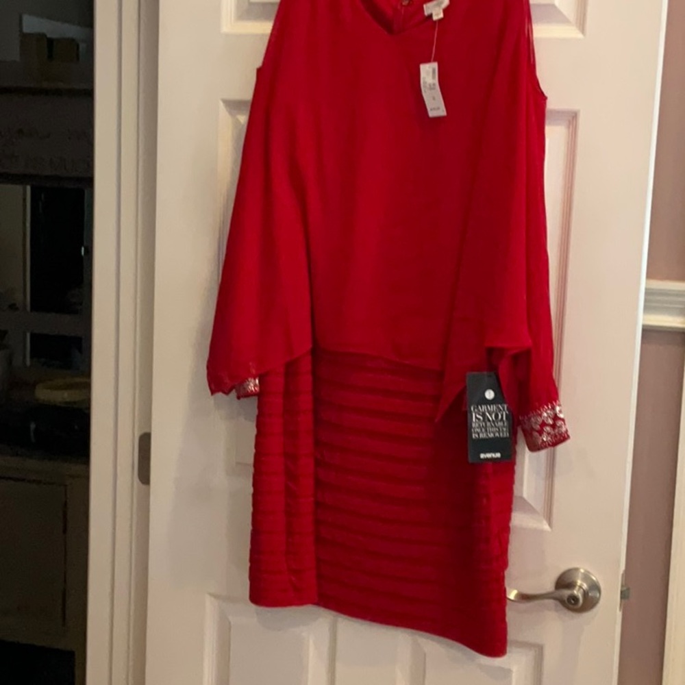 Chaps Red Layered Dress - Picture 1 of 3